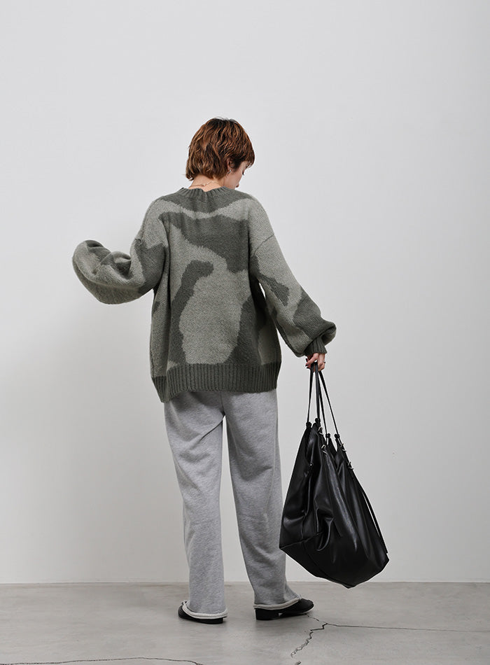 ニュアンス柄シャギーニット