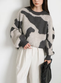 ニュアンス柄シャギーニット