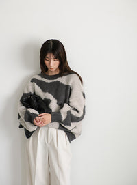ニュアンス柄シャギーニット