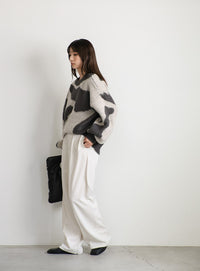 ニュアンス柄シャギーニット