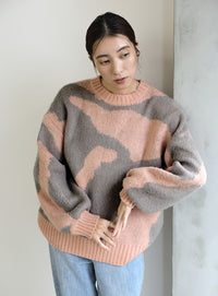 ニュアンス柄シャギーニット