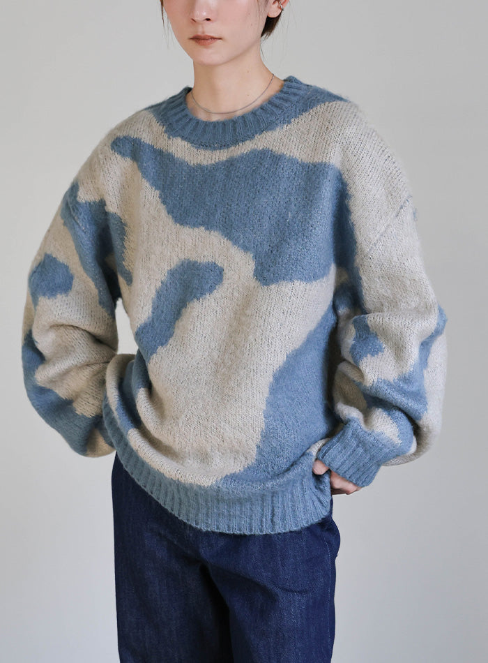 ニュアンス柄シャギーニット