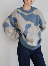 ニュアンス柄シャギーニット