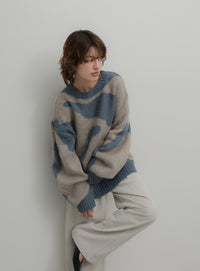 ニュアンス柄シャギーニット