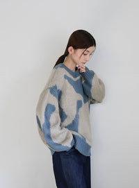 ニュアンス柄シャギーニット