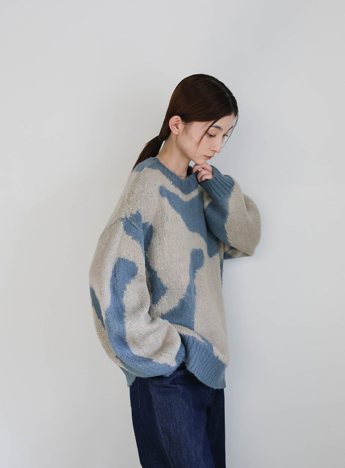 ニュアンス柄シャギーニット