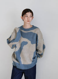 ニュアンス柄シャギーニット