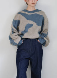 ニュアンス柄シャギーニット