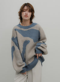 ニュアンス柄シャギーニット