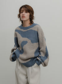 ニュアンス柄シャギーニット