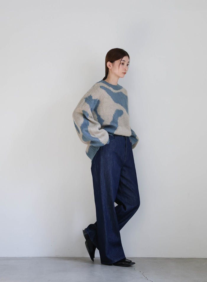 ニュアンス柄シャギーニット