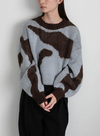 ニュアンス柄シャギーニット