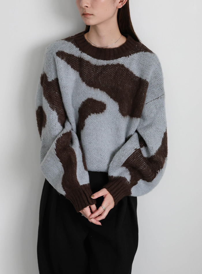 ニュアンス柄シャギーニット