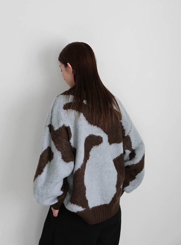 ニュアンス柄シャギーニット