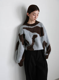 ニュアンス柄シャギーニット