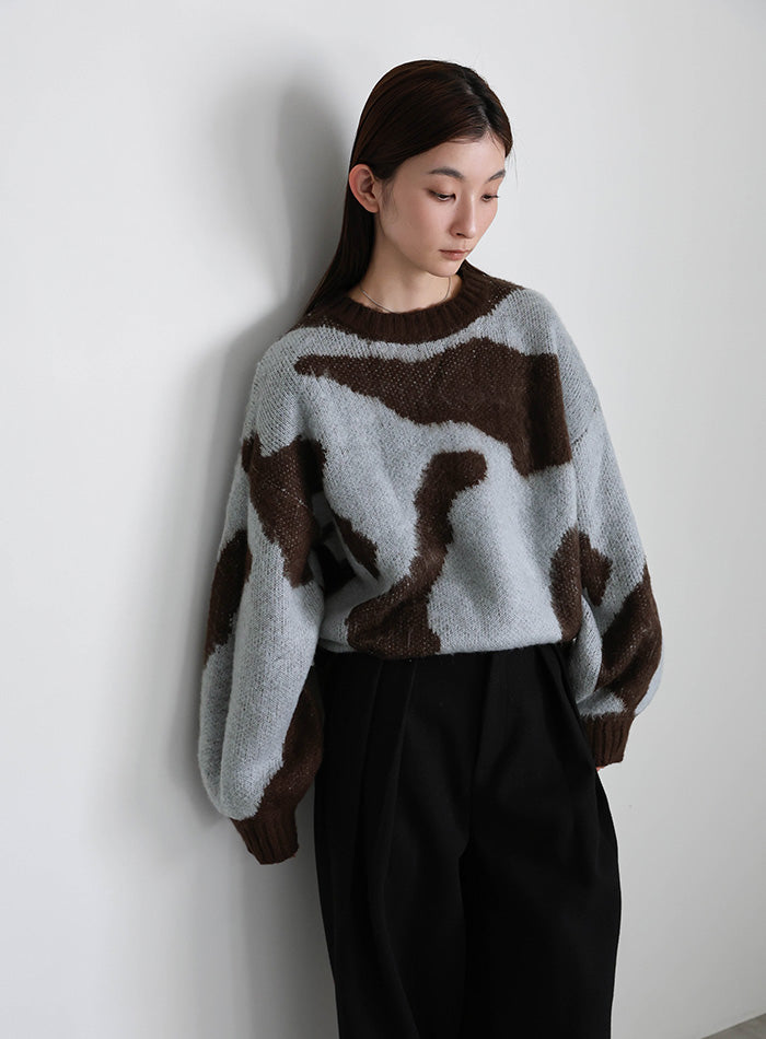 ニュアンス柄シャギーニット