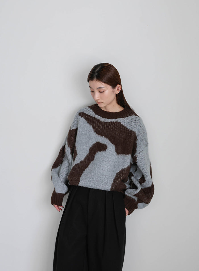 ニュアンス柄シャギーニット