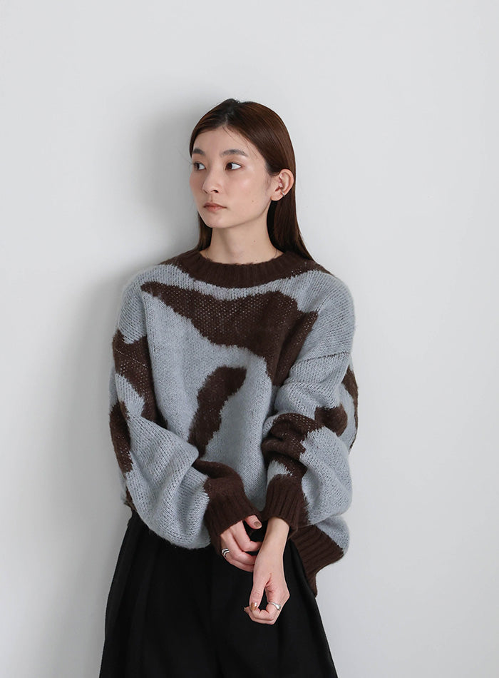 ニュアンス柄シャギーニット