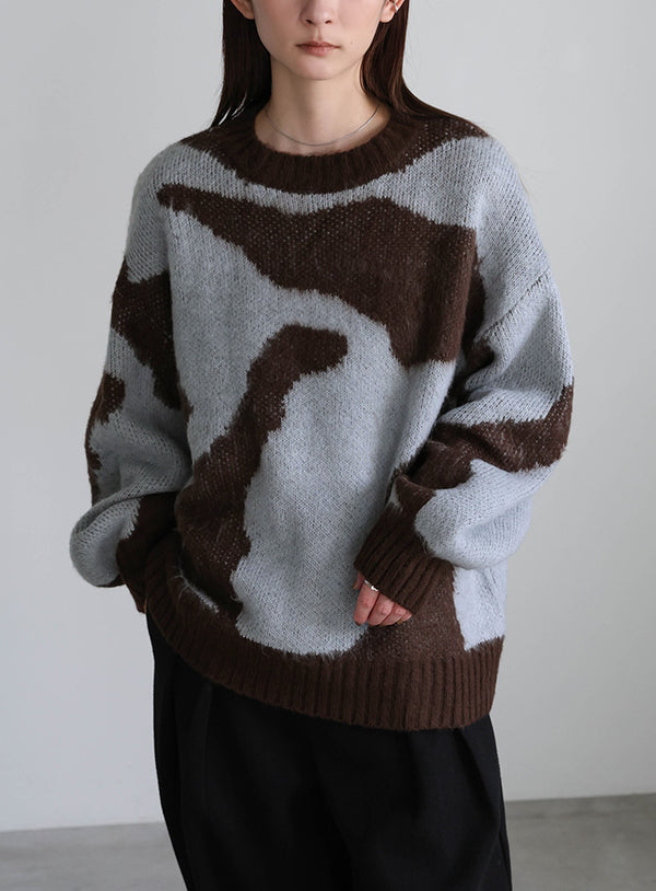 ニュアンス柄シャギーニット