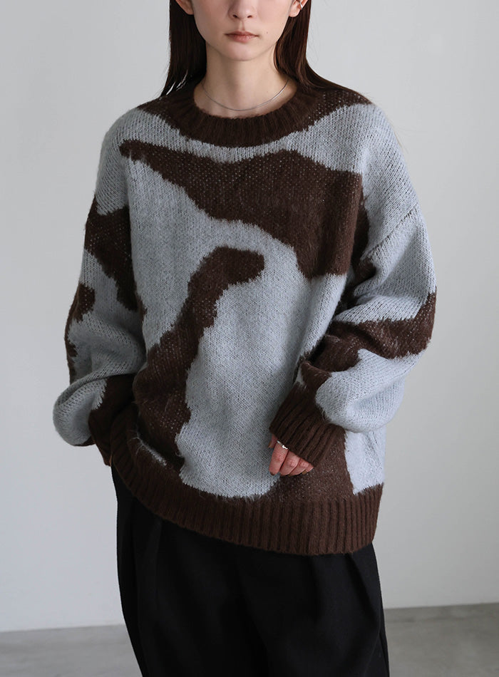 ニュアンス柄シャギーニット