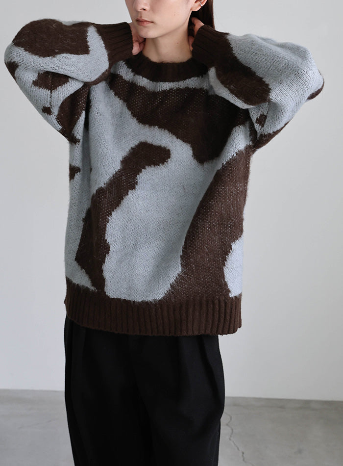 ニュアンス柄シャギーニット