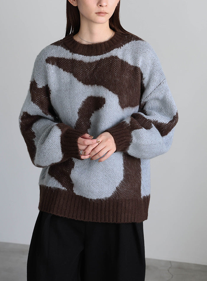 ニュアンス柄シャギーニット