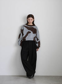 ニュアンス柄シャギーニット