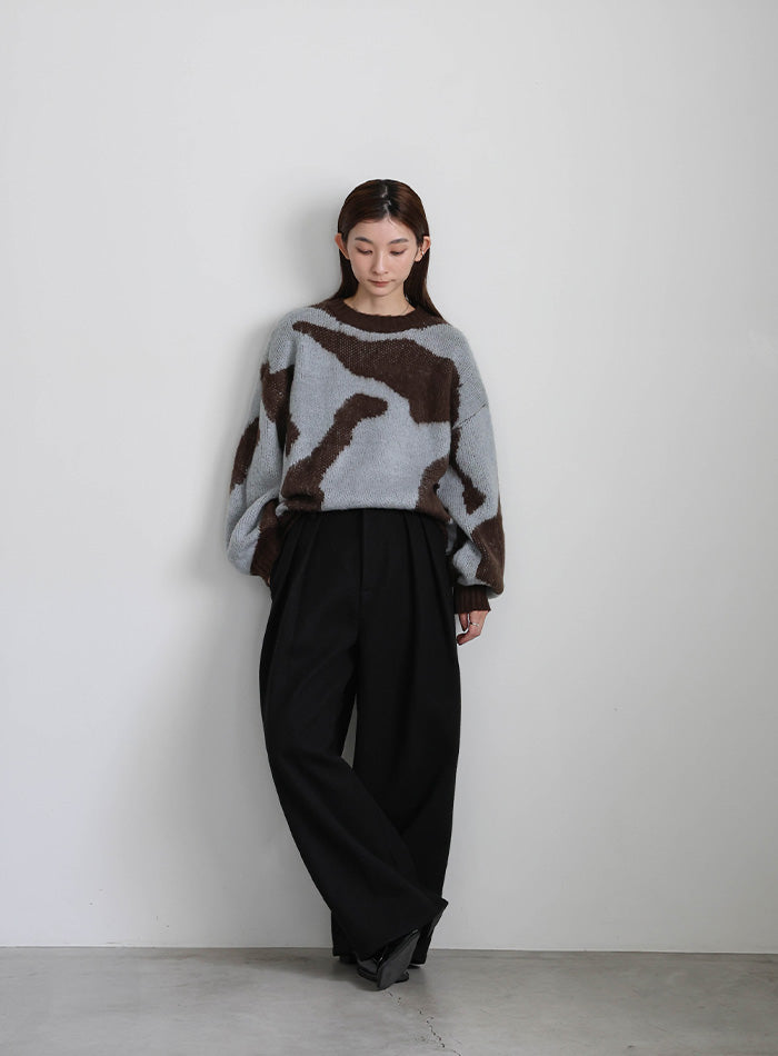 ニュアンス柄シャギーニット