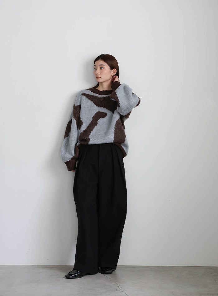 ニュアンス柄シャギーニット