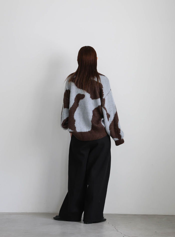 ニュアンス柄シャギーニット