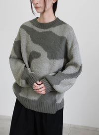 ニュアンス柄シャギーニット