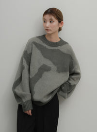 ニュアンス柄シャギーニット