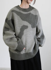 ニュアンス柄シャギーニット