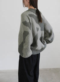 ニュアンス柄シャギーニット