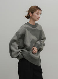 ニュアンス柄シャギーニット
