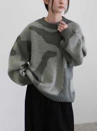 ニュアンス柄シャギーニット