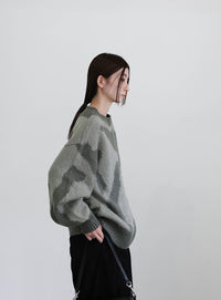 ニュアンス柄シャギーニット