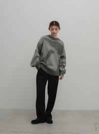 ニュアンス柄シャギーニット