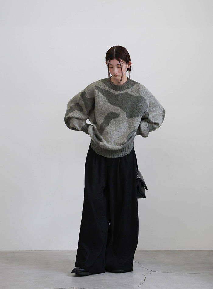 ニュアンス柄シャギーニット