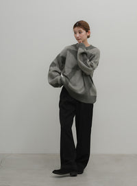 ニュアンス柄シャギーニット