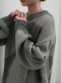 ニュアンス柄シャギーニット