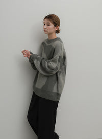 ニュアンス柄シャギーニット