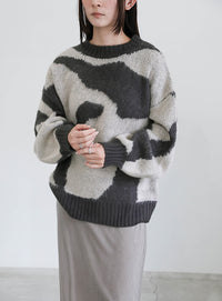 ニュアンス柄シャギーニット