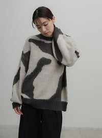 ニュアンス柄シャギーニット