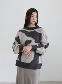 ニュアンス柄シャギーニット