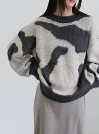 ニュアンス柄シャギーニット