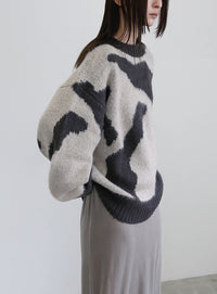 ニュアンス柄シャギーニット