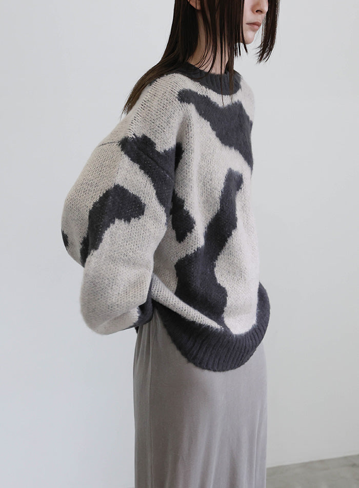 ニュアンス柄シャギーニット