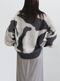 ニュアンス柄シャギーニット