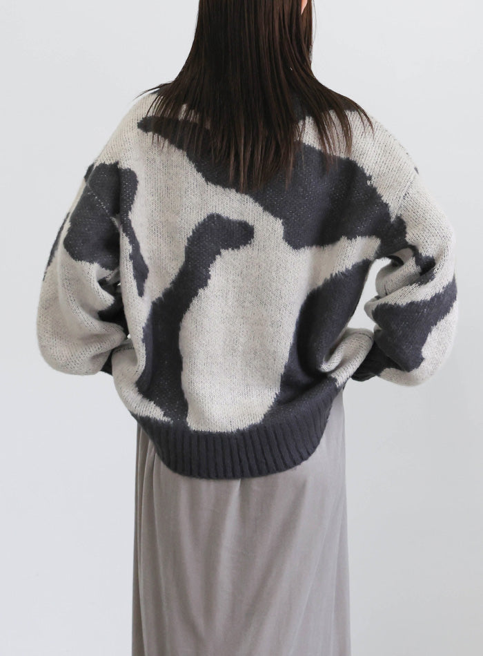 ニュアンス柄シャギーニット